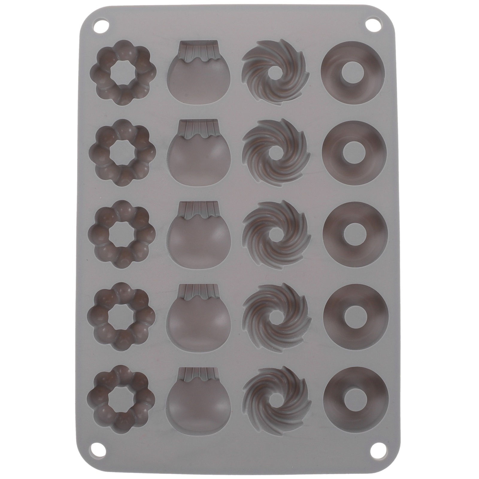 Donut Mold Silicone - Mini Çikolatalı Donut Kalıbı, Yapışmaz, Isıya