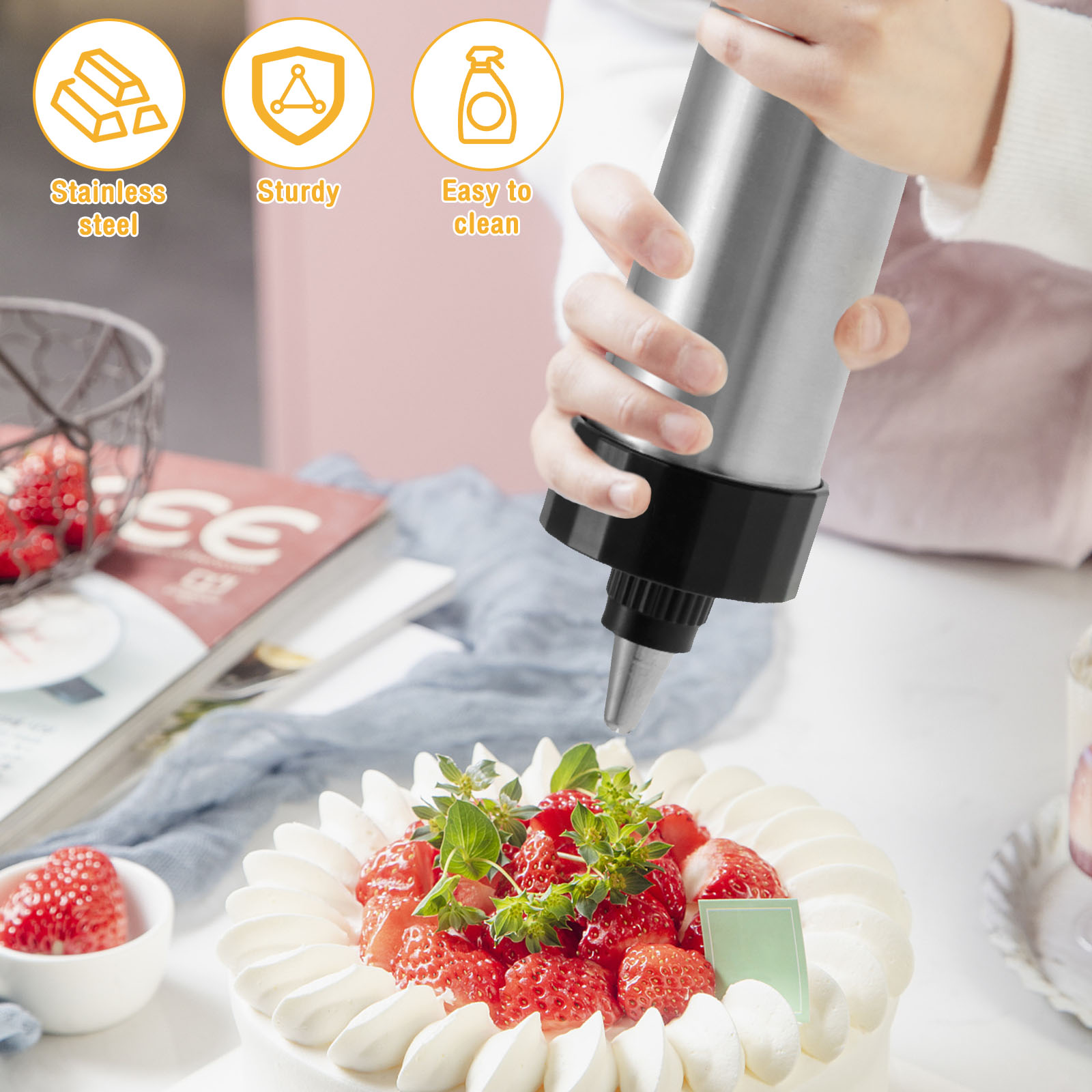 Paslanmaz Çelik Manuel Churros - Churros Maker Gun incelemesi ve fiyatı